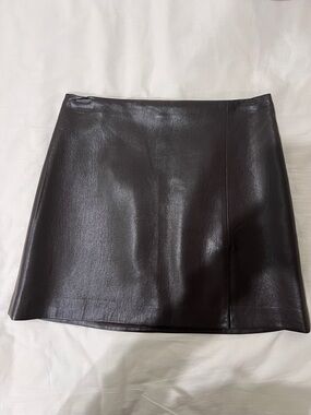 Sunday Best Chocolate Black Faux Leather Mini Skirt
